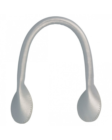 Set of 2 modern bag handles 38mm silver color