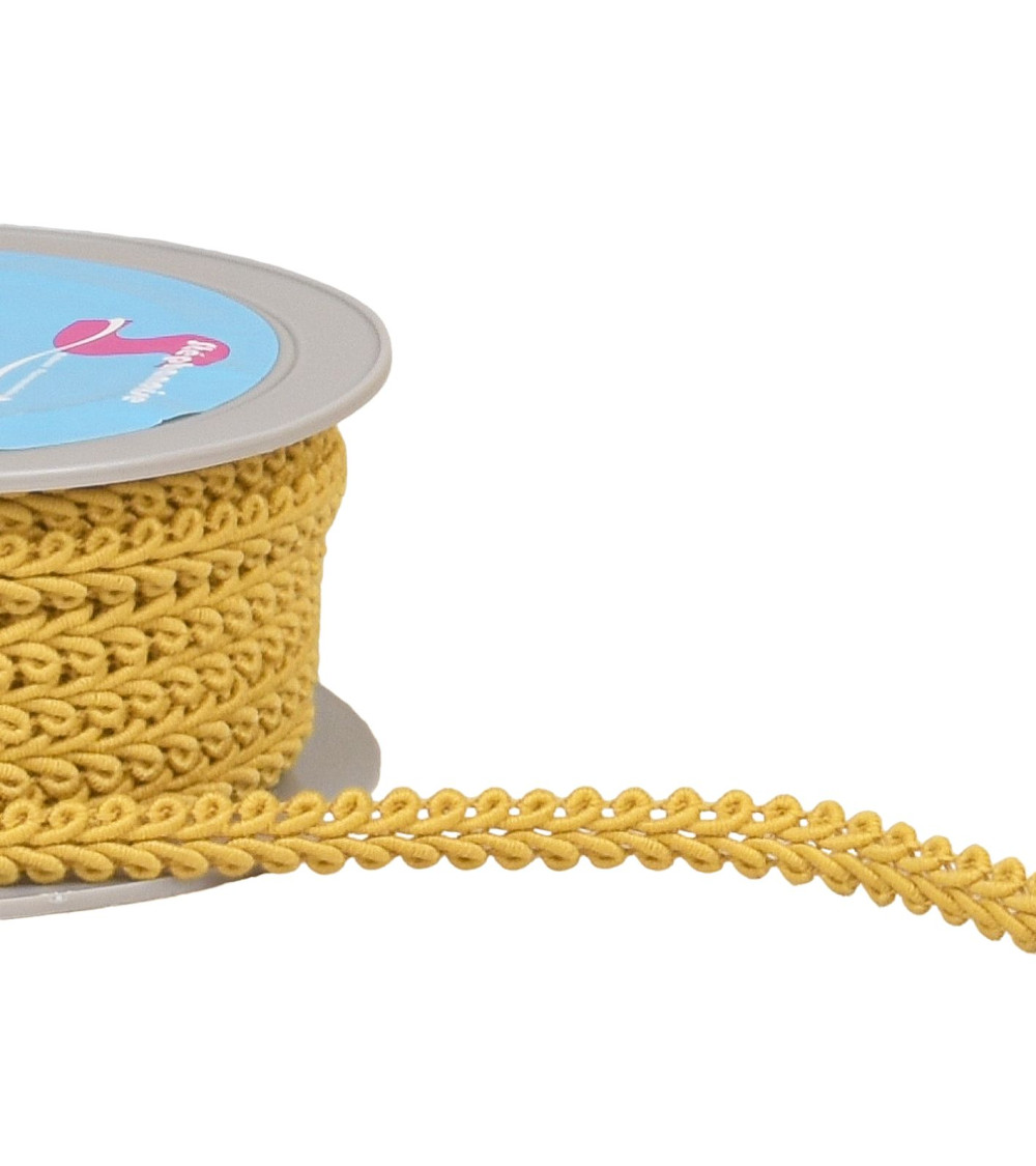 Corn stitch braid 11mm yellow/orange by the meter
