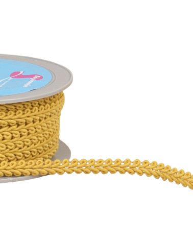 Corn stitch braid 11mm yellow/orange by the meter