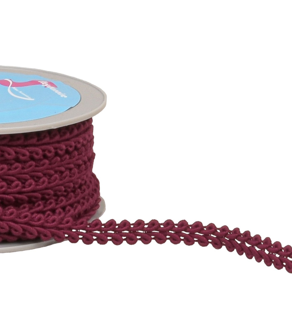 Corn stitch braid 11mm plum per meter