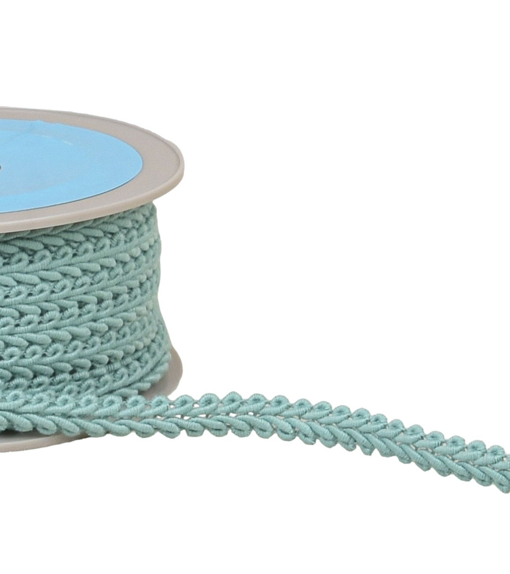 Corn stitch braid 11mm green blue per meter