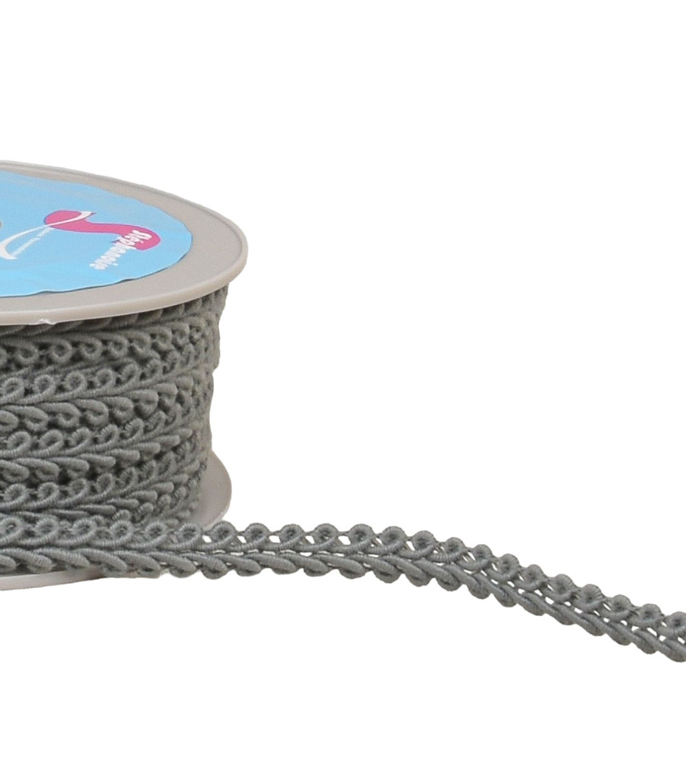 Corn stitch braid 11mm light gray per meter