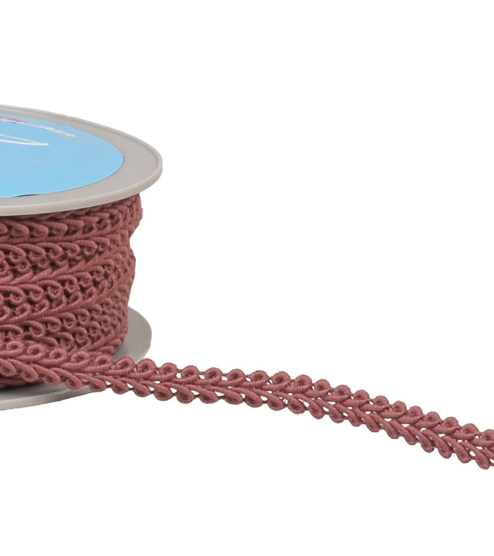 Corn stitch braid 11mm old pink by the meter