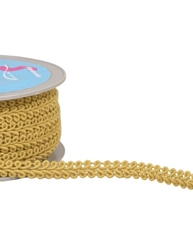 Galon points d'épis 11mm jaune pâle au mètre