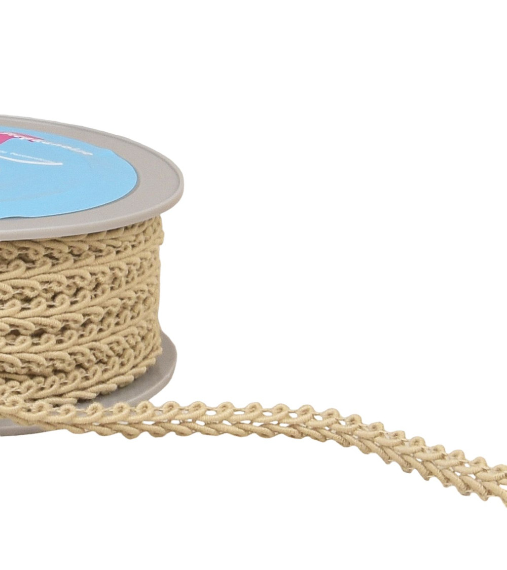 Corn stitch braid 11mm light beige per meter