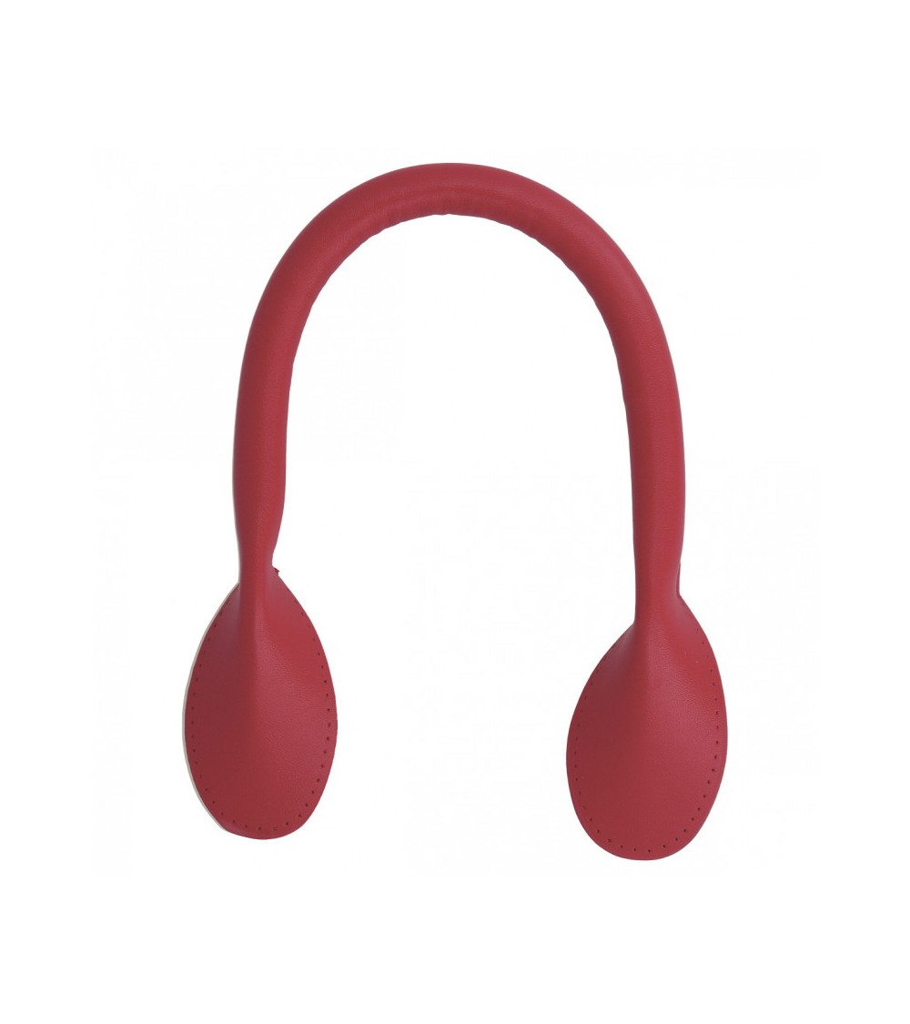 Set of 2 modern bag handles 38mm burgundy