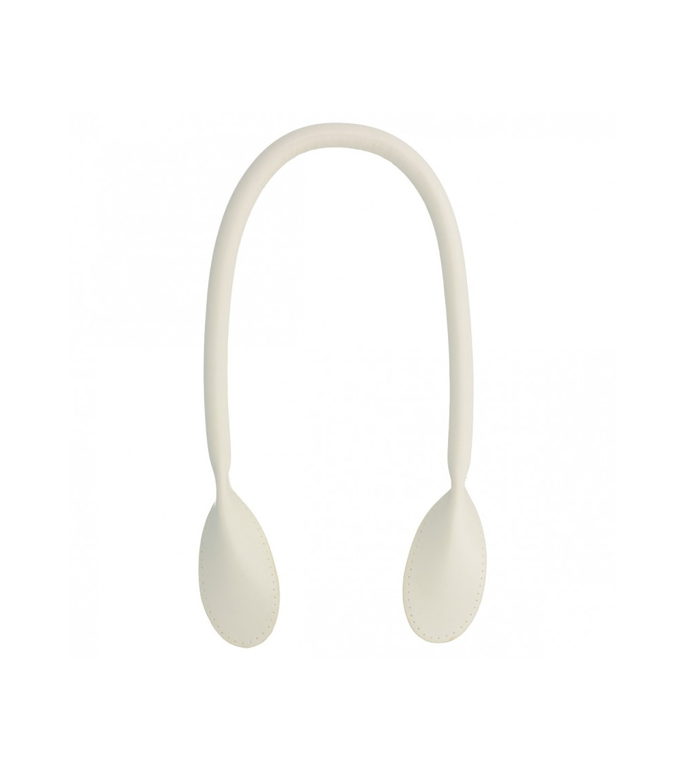 Set of 2 modern bag handles 60 mm white