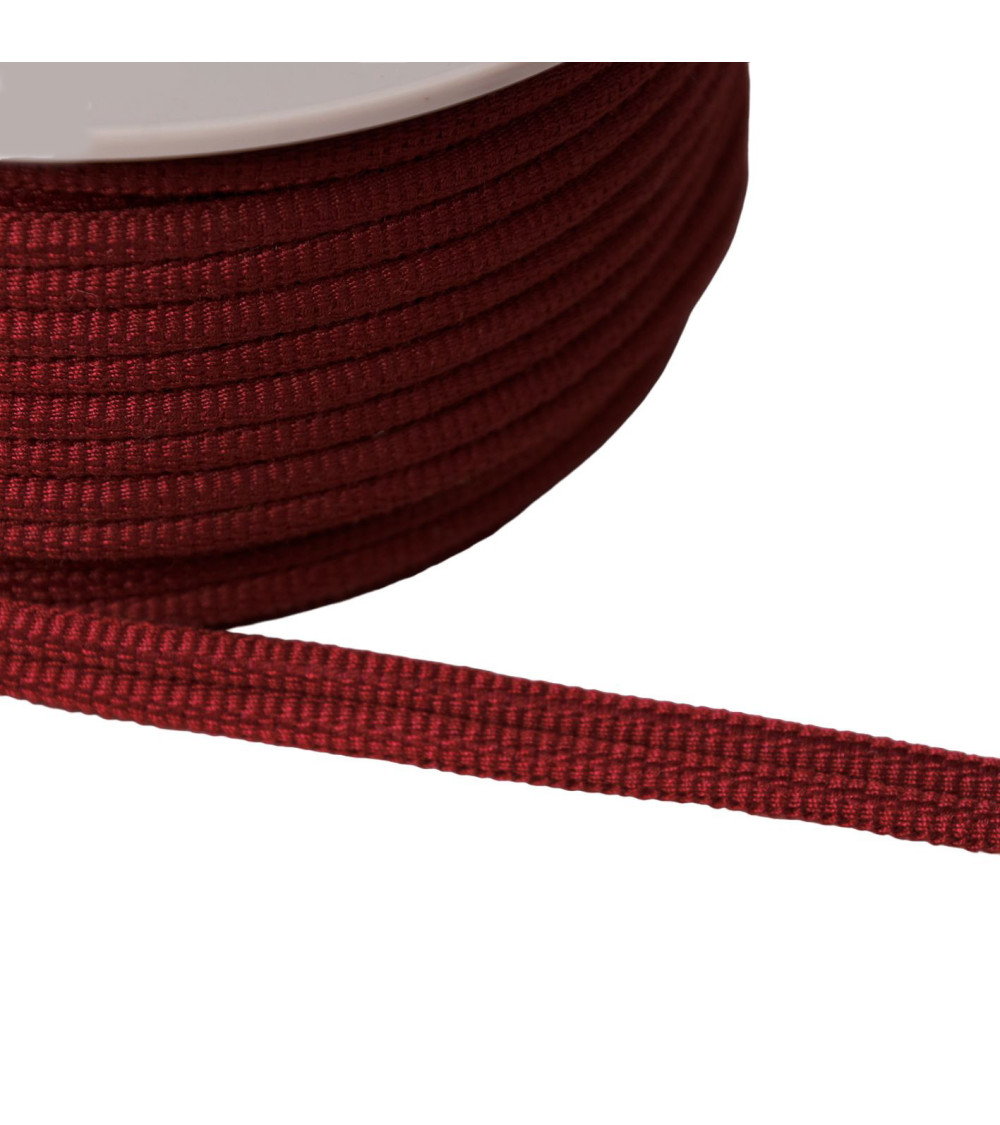 Double cord 9mm burgundy red per meter