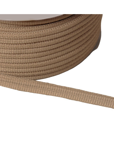Double cord 9mm taupe brown/silver per meter