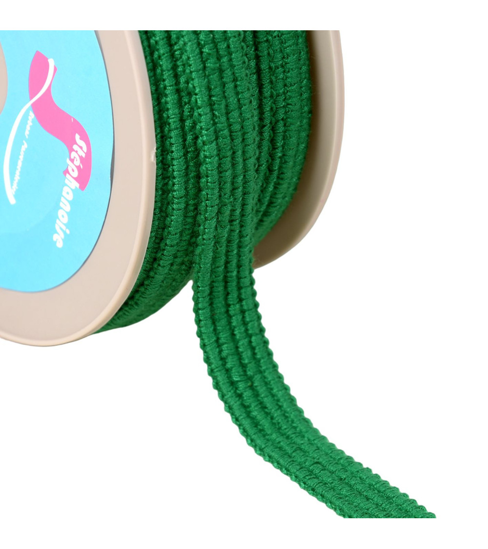Braid four cords 15mm dark green by the meter