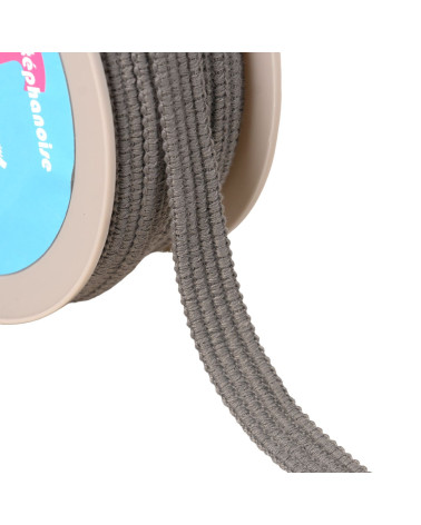 Four cord braid 15mm medium gray per meter