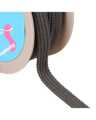 Four cord braid 15mm gray black per meter