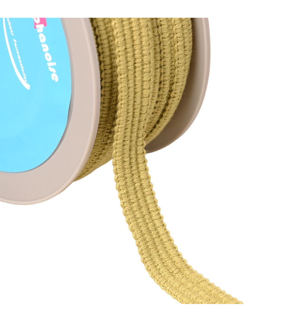 Four cord braid 15mm beige green per meter