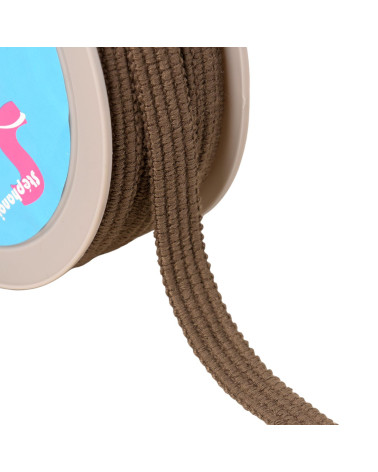 Braid four cords 15mm dark brown by the meter