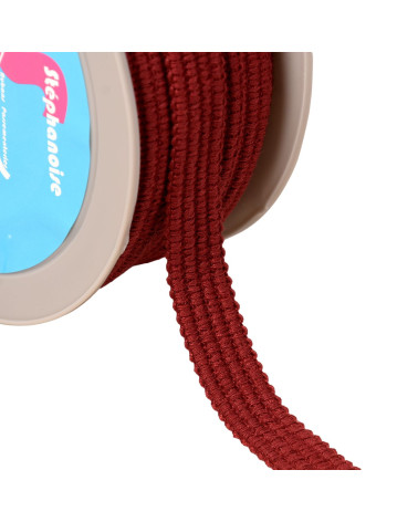 Four cords braid 15mm burgundy red per meter