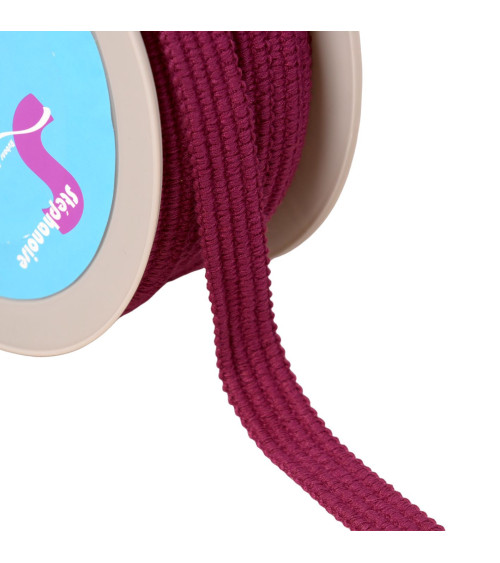 Four cords braid 15mm plum purple per meter