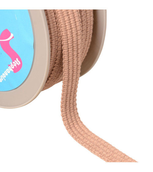 Four cords braid 15mm beige/pink per meter