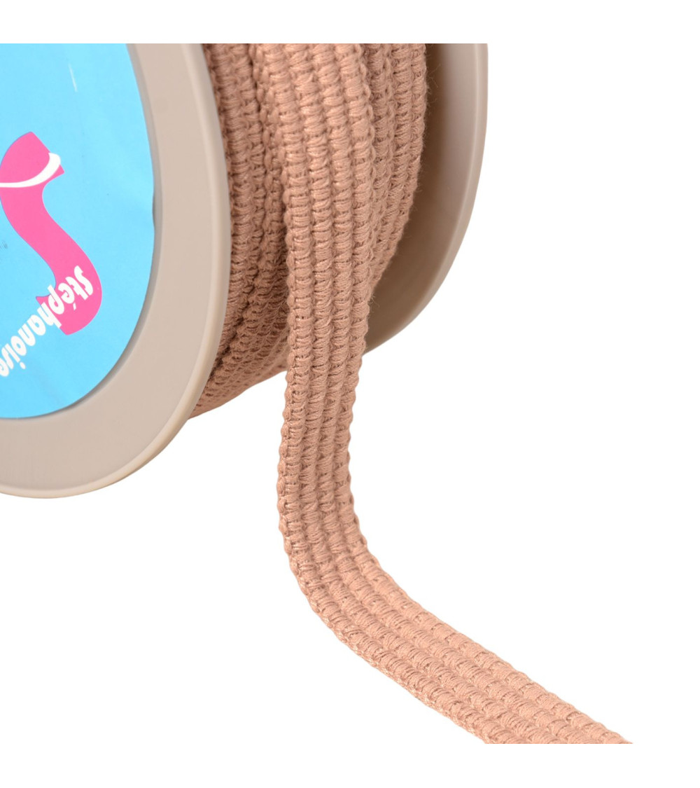 Four cords braid 15mm beige/pink per meter