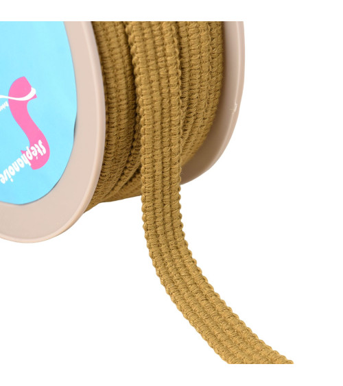 Four cord braid 15mm green/beige per meter