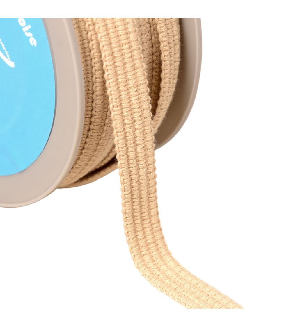 Four cord braid 15mm light beige per meter