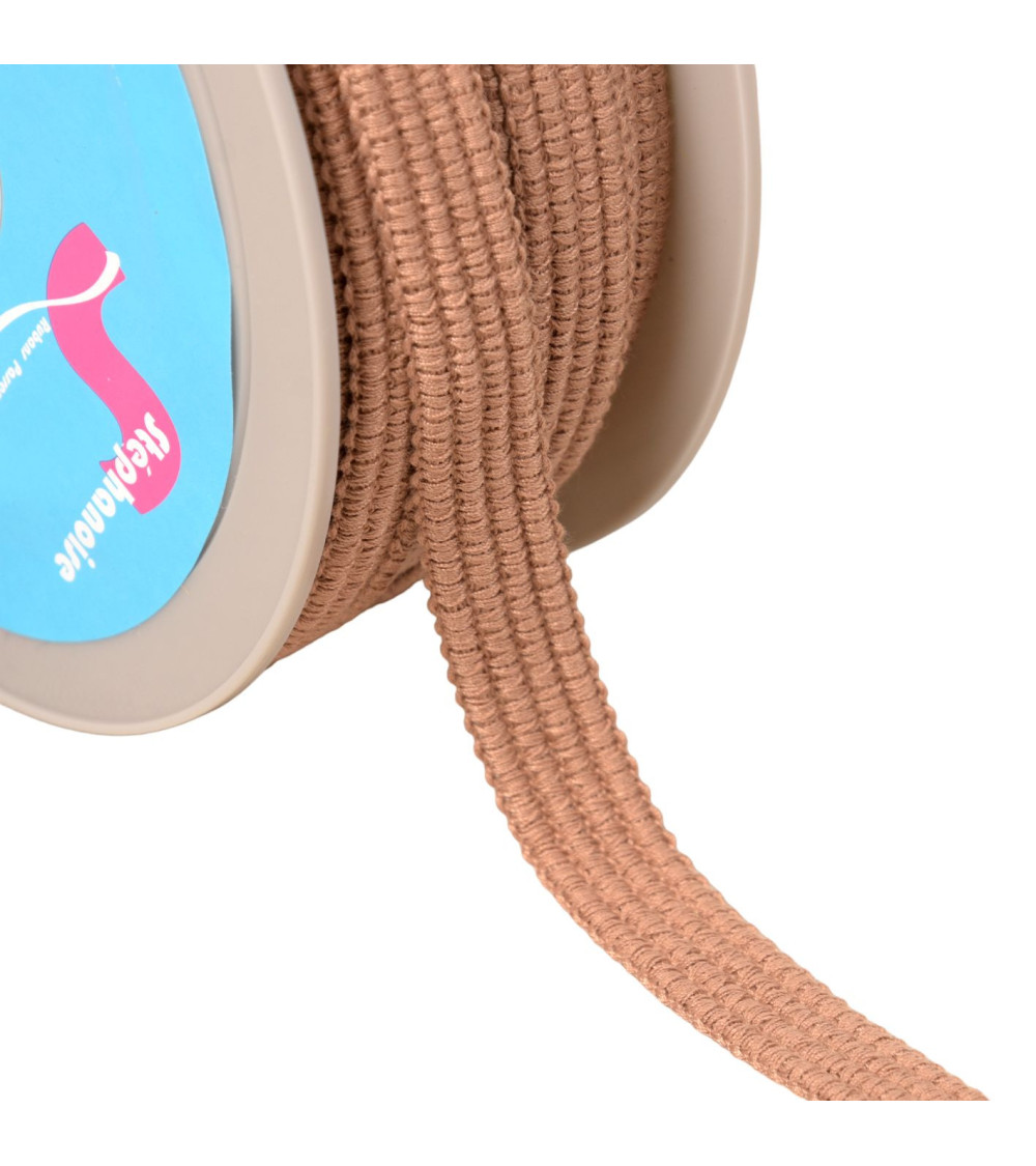 Four cords braid 15mm dark beige per meter