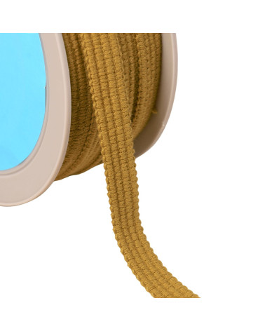 Treccia a quattro cordoni da 15 mm beige/marrone chiaro al metro