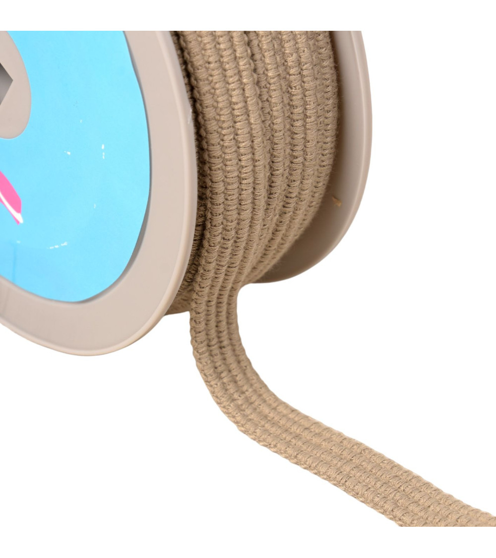 Four cords braid 15mm beige linen per meter