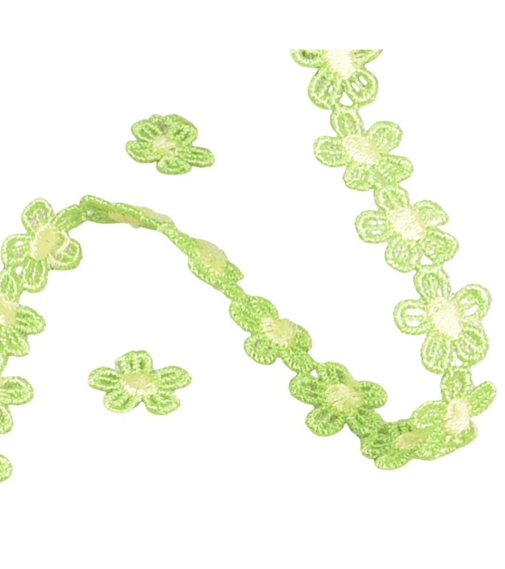 Daisy guipure 13mm anise/yellow by the meter