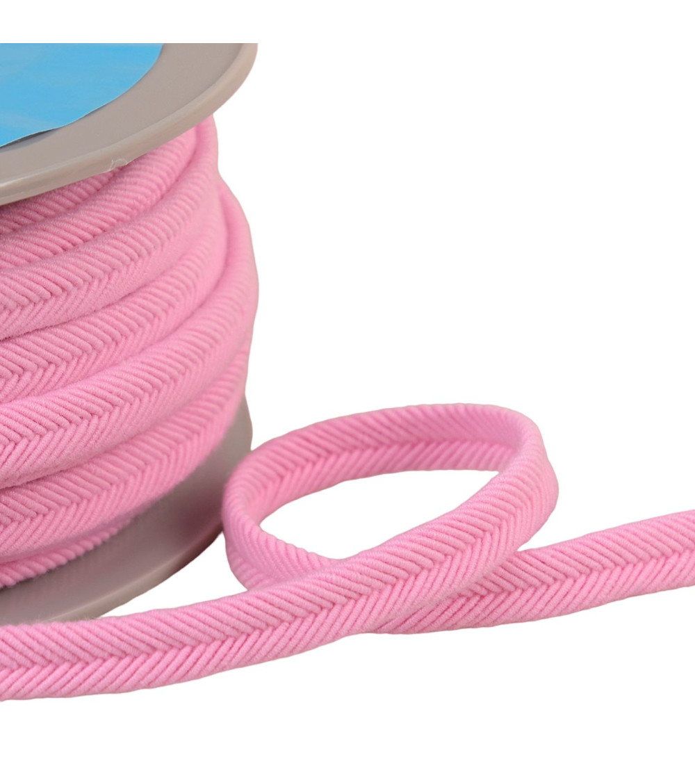 Bobine 20m double cordon fils 10mm rose clair