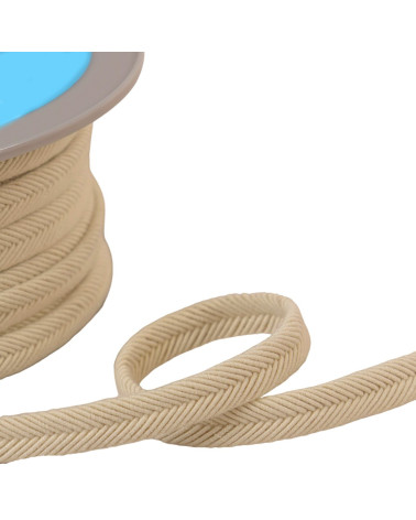 Bobine 20m double cordon fils 10mm écru/blanc