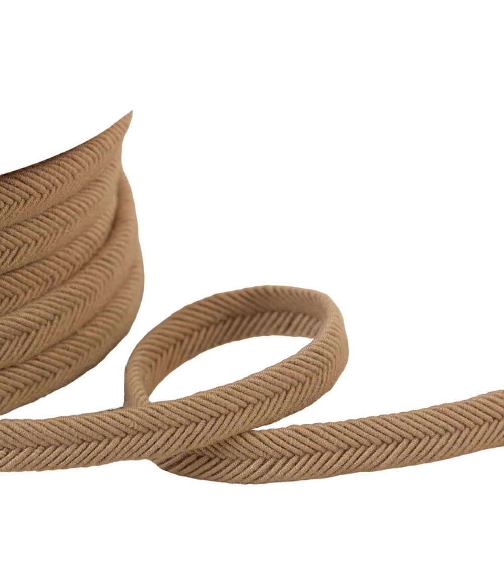 20m spool double wire cord 10mm taupe brown/silver