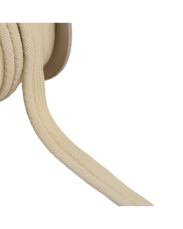 Bobine 20m passepoil cordon fils 6mm écru/blanc