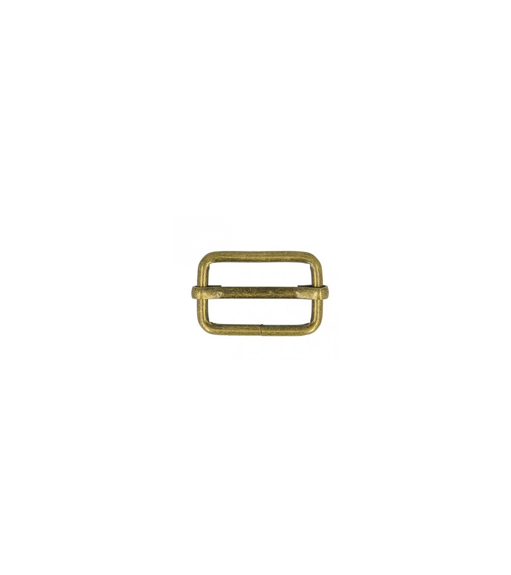 Set of 2 adjustment buckles 2.5cm antique gold color