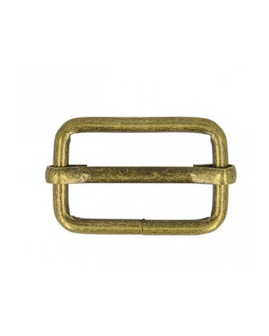 Set of 2 adjustment buckles 2.5cm antique gold color