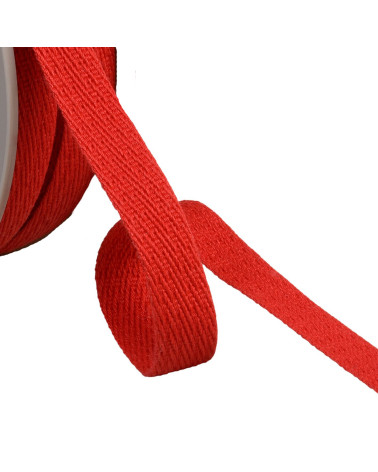 25m reel with oblique dashed braid 15mm red