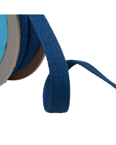 25-m-Rolle mit schräg gestricheltem Geflecht, 15 mm, Blau/Bengalrot