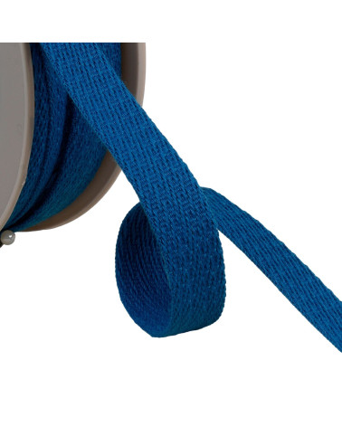 25-m-Rolle mit schräg gestricheltem Geflecht, 15 mm, Türkisblau