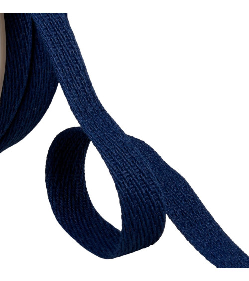 25m reel of oblique dashed braid 15mm navy blue