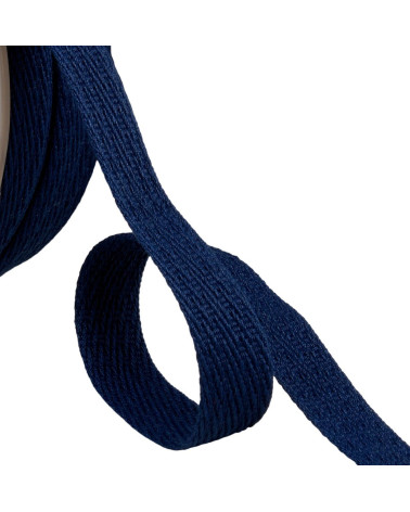 25m reel of 15mm navy blue oblique dashed braid
