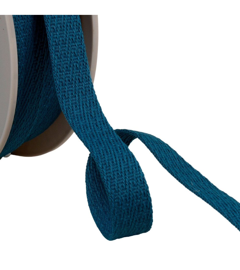 25m reel of oblique dashed braid 15mm duck blue