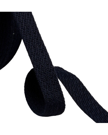 25m reel of oblique dashed braid 15mm navy blue