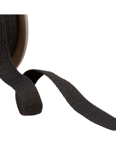 25m Rolle mit schräg gestricheltem Geflecht 15mm grau schwarz