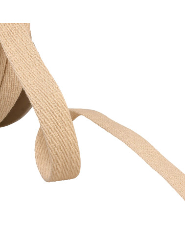 25m spool of oblique dashed braid 15mm ecru