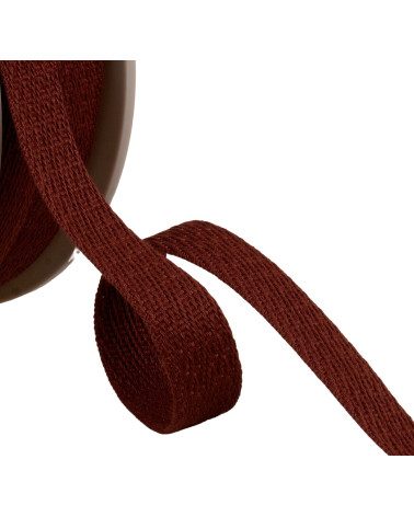 25m reel of oblique dashed braid 15mm rust orange