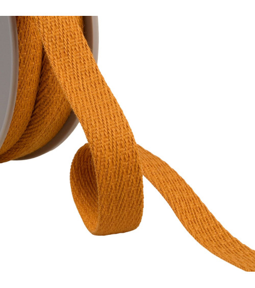 25m reel with oblique dashed braid 15mm copper brown