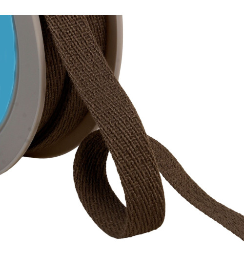 25m spool of oblique dashed braid 15mm dark brown