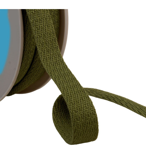 25m reel of oblique dashed braid 15mm khaki green