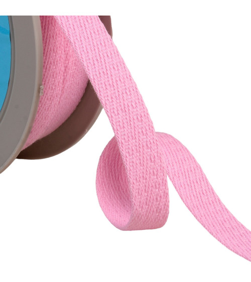 25m reel of oblique dashed braid 15mm light pink