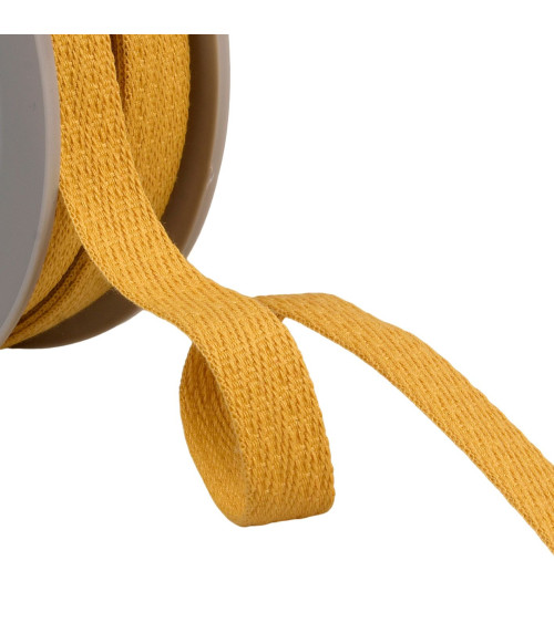 25m reel of oblique dashed braid 15mm yellow/orange