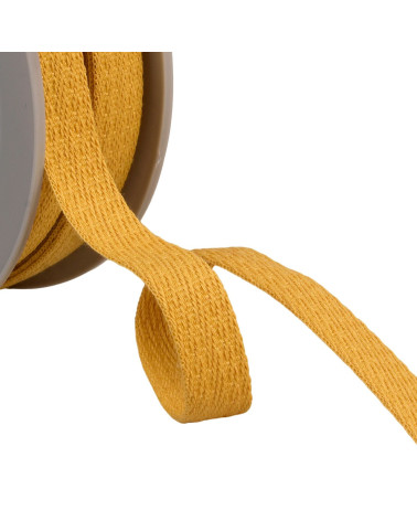 25m reel of oblique dashed braid 15mm yellow/orange